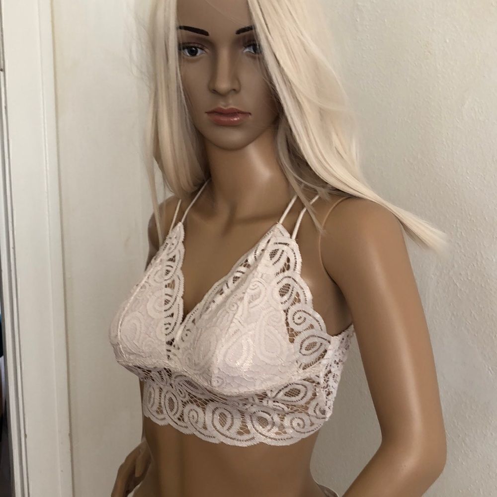 Victoria’s Secret's Coquette Fairy Cottage Core Lace Bralette Rose Gold S